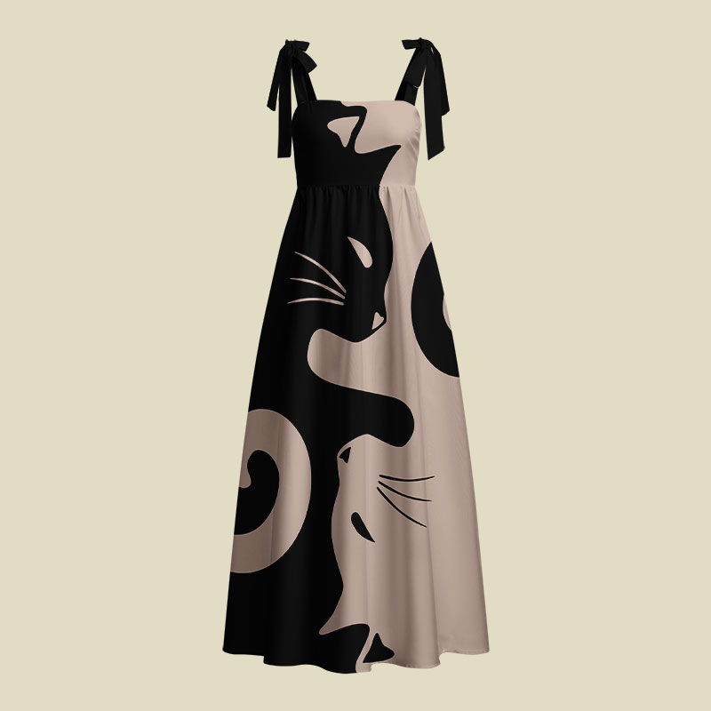 Cats Rule Playful Maxi Dress