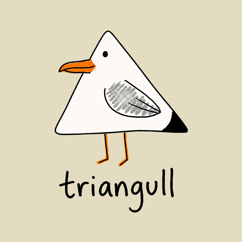 Triangull Funny Geometry Cute Triangle Seagull Bird Geek Baby Tee