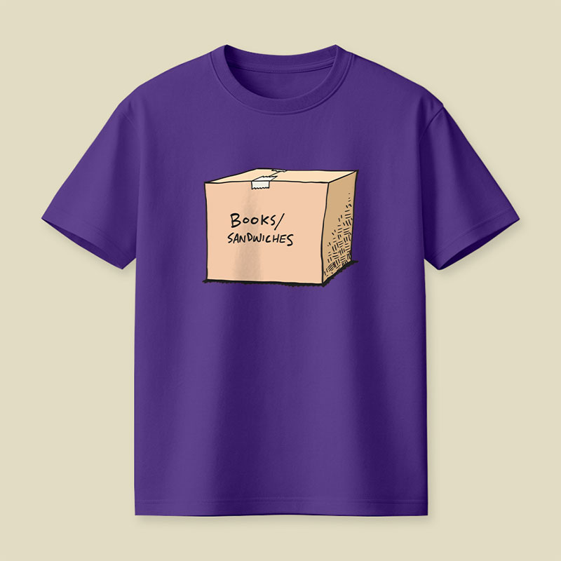 A Box Of Books Sandwiches Playful T-Shirt