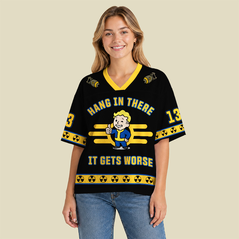 Hang In There It Gets Worse Playful Mesh Jersey