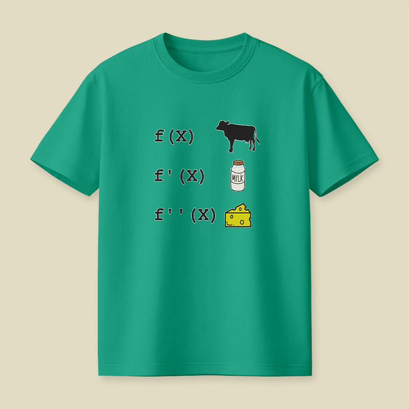 Calculus Derivative Cow Math Pun Playful T-Shirt