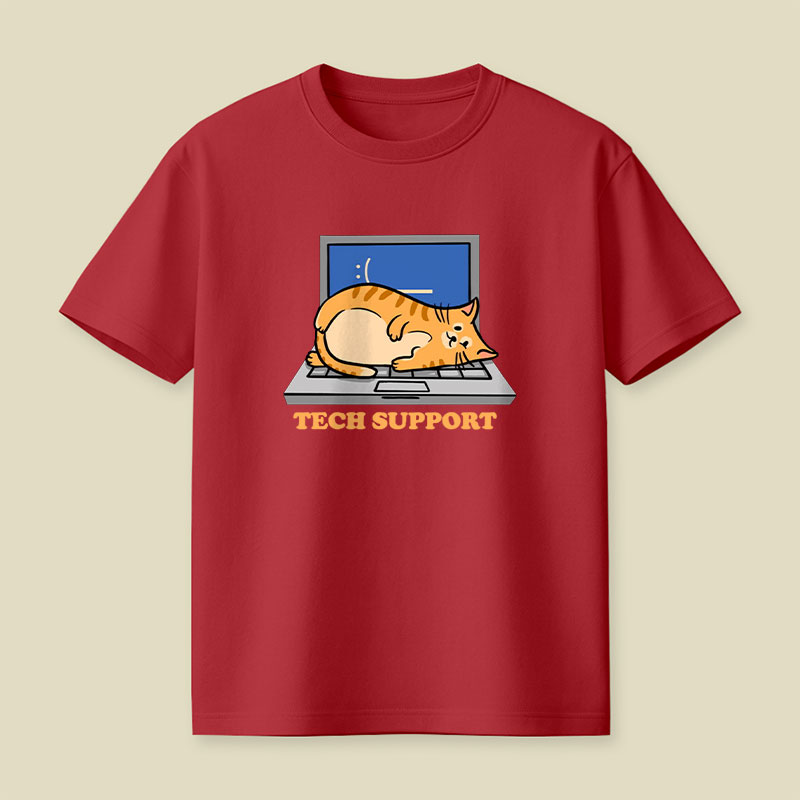 Tech Support Cat Funny Programmer Playful T-Shirt