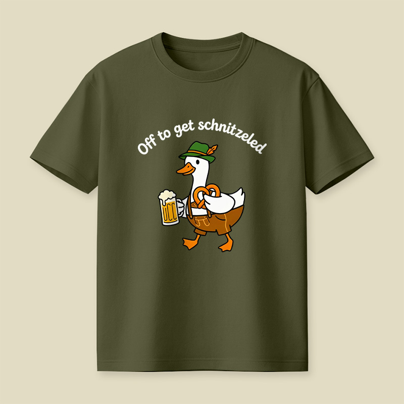 Off To Get Schnitzeled Geek Playful T-Shirt