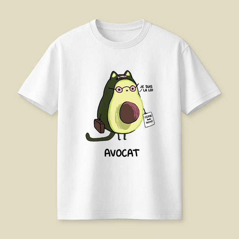 Avocat French Lawyer Cat Pun Playful T-Shirt