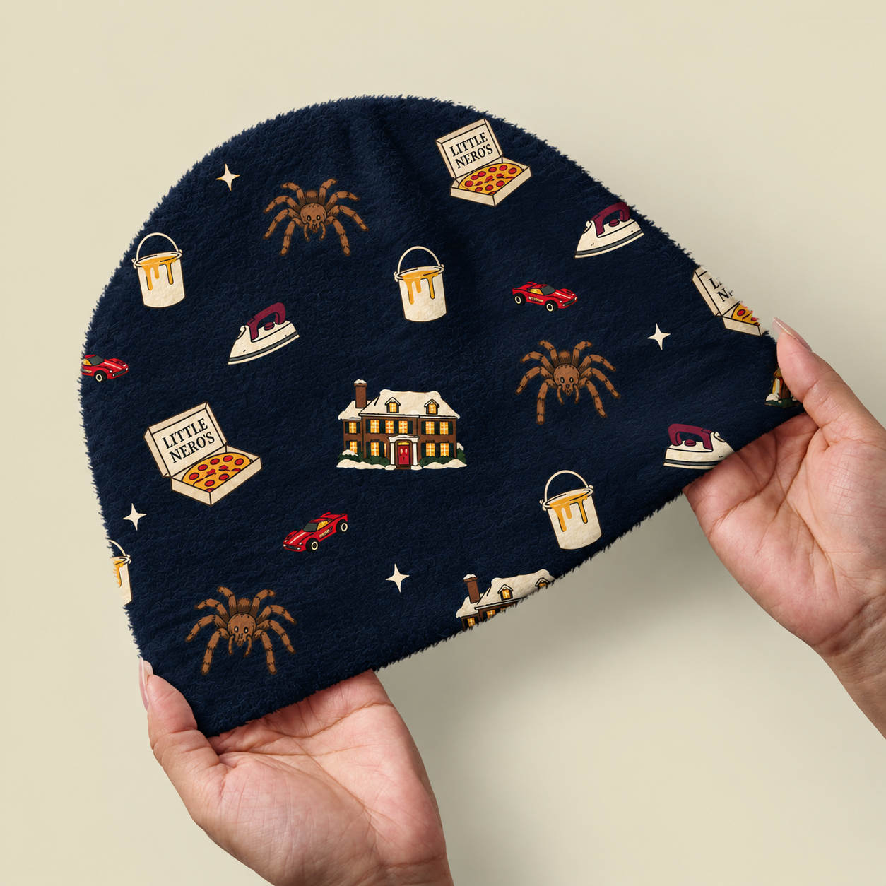 Little Nero's & Tarantula Navy Fuzzy Beanie
