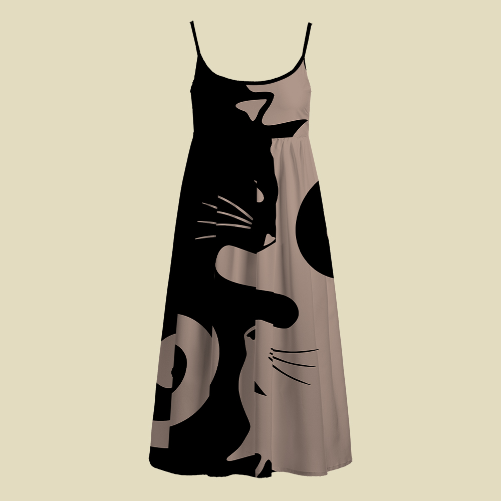 Cats Rule Camisole Midi Dress