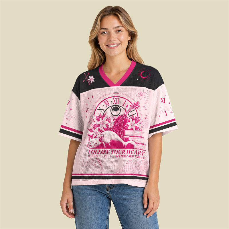 Follow Your Heart Playful Mesh Jersey