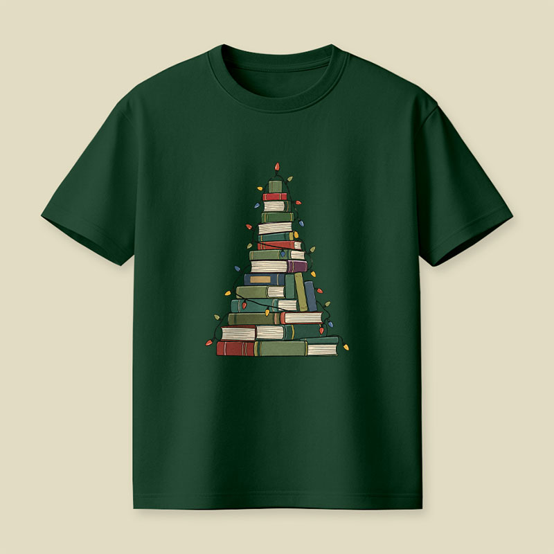 Christmas Book Tree Playful T-Shirt