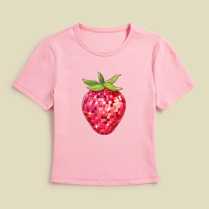Disco Ball Strawberry Geek Baby Tee