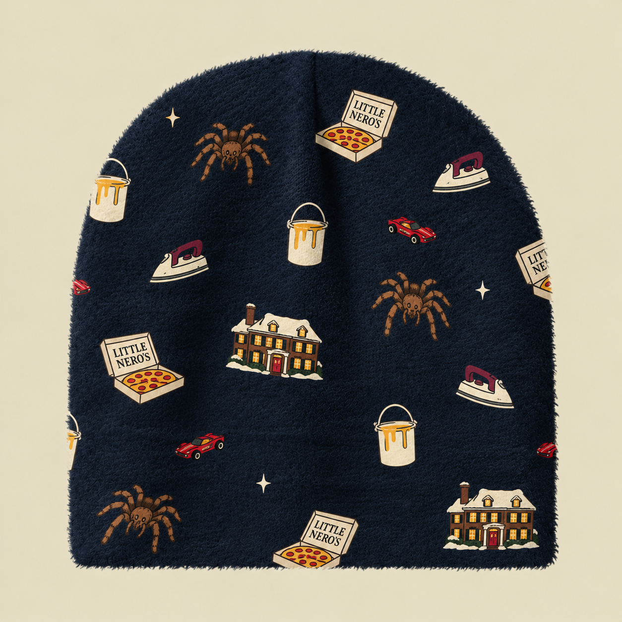 Little Nero's & Tarantula Navy Fuzzy Beanie