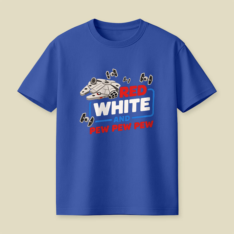 Red White and Pew Pew Playful T-Shirt