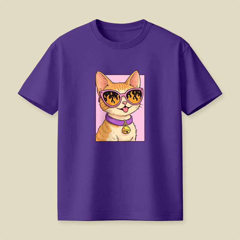 Cat Watching The World Burn Playful T-Shirt