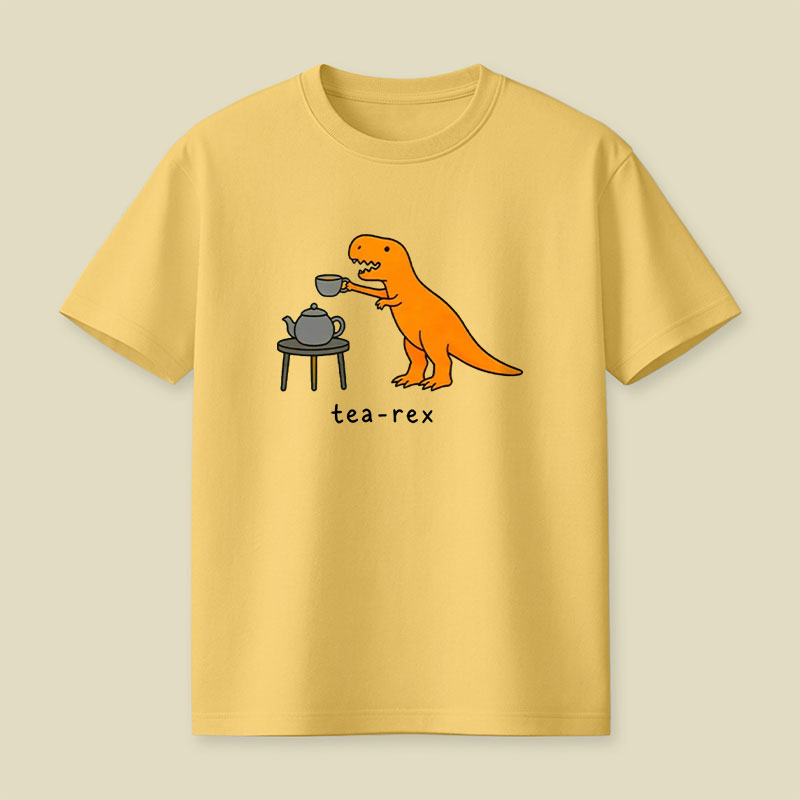 Tea-Rex Funny Cartoon Playful T-Shirt