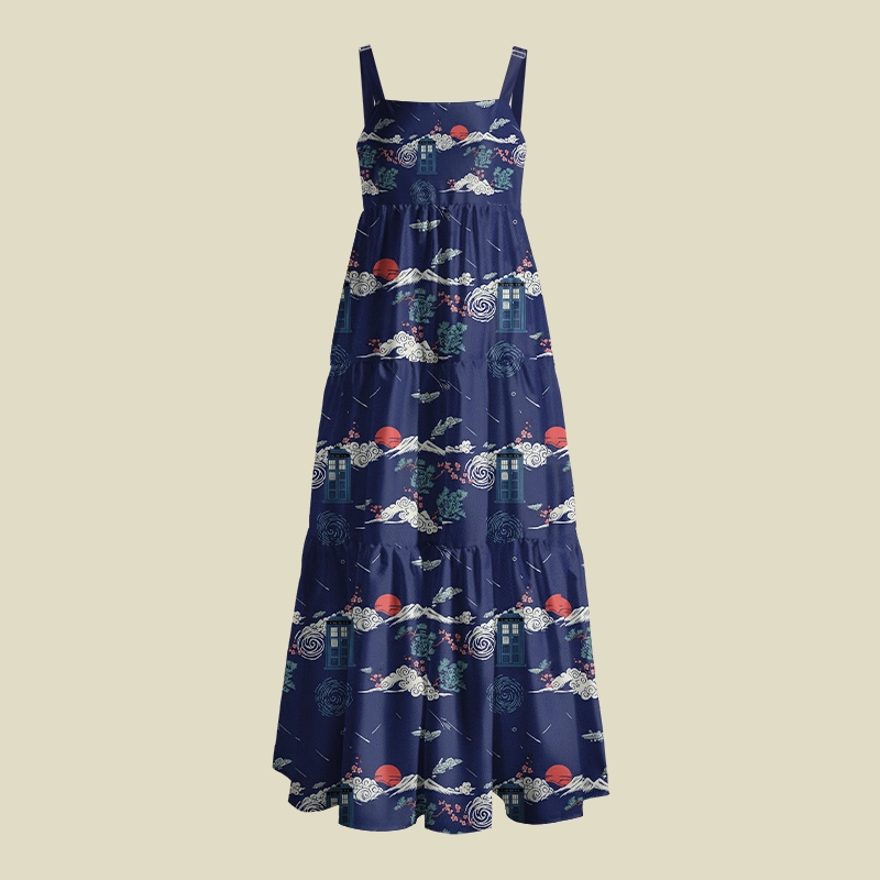 Time Machine Floating Cloud Playful Maxi Dress