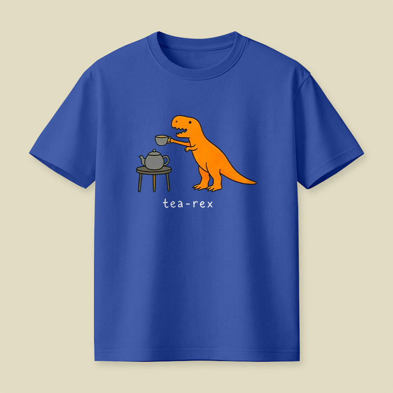 Tea-Rex Funny Cartoon Playful T-Shirt