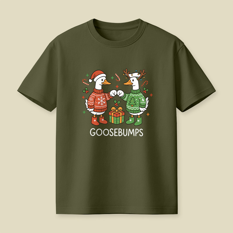 Goosebumps Geese Pun Christmas Playful T-Shirt