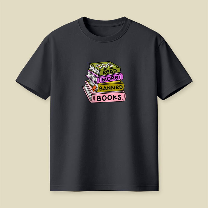 Read More Banned Books Stack Playful T-Shirt