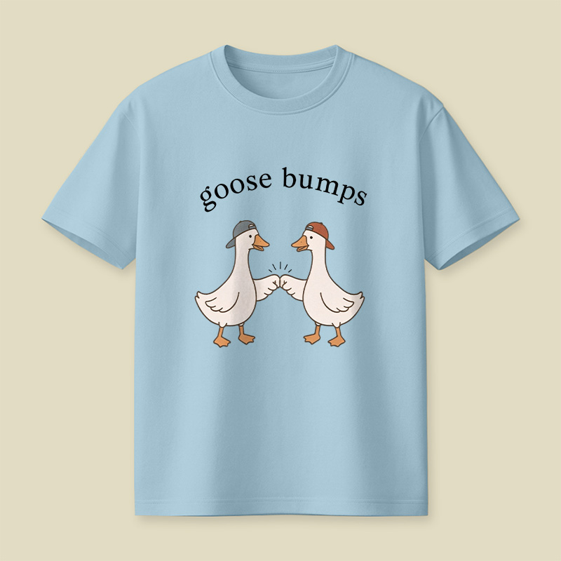 Goosebumps Geese Pun Casual Cap Wearing Playful T-Shirt
