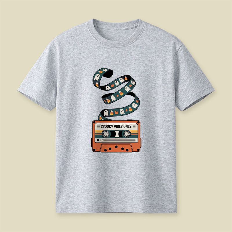 Retro Cassette Spooky Vibes Halloween Playful T-Shirt