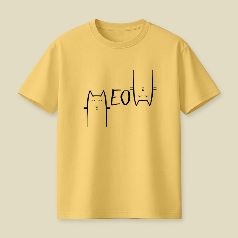 Meow Visual Word Puzzle Cat Playful T-Shirt