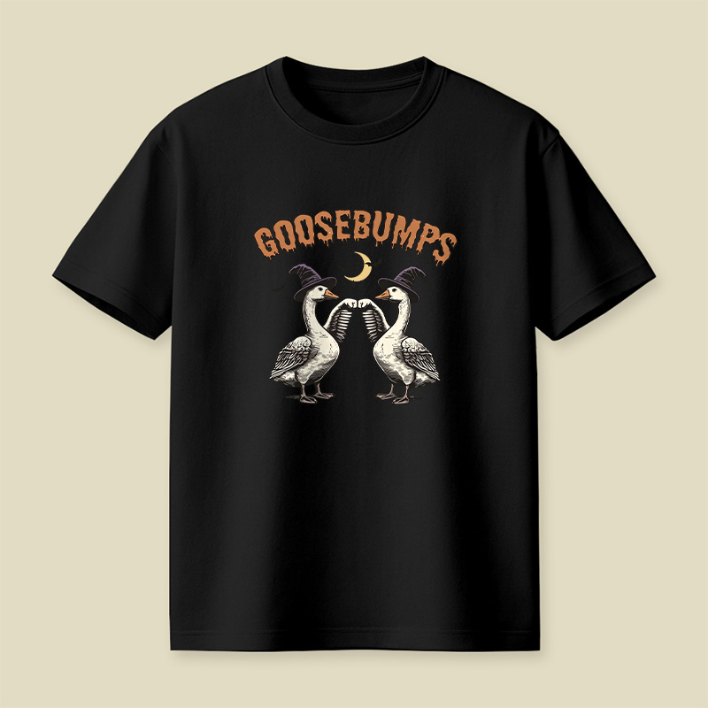 Goosebumps Geese Pun Halloween Playful T-Shirt
