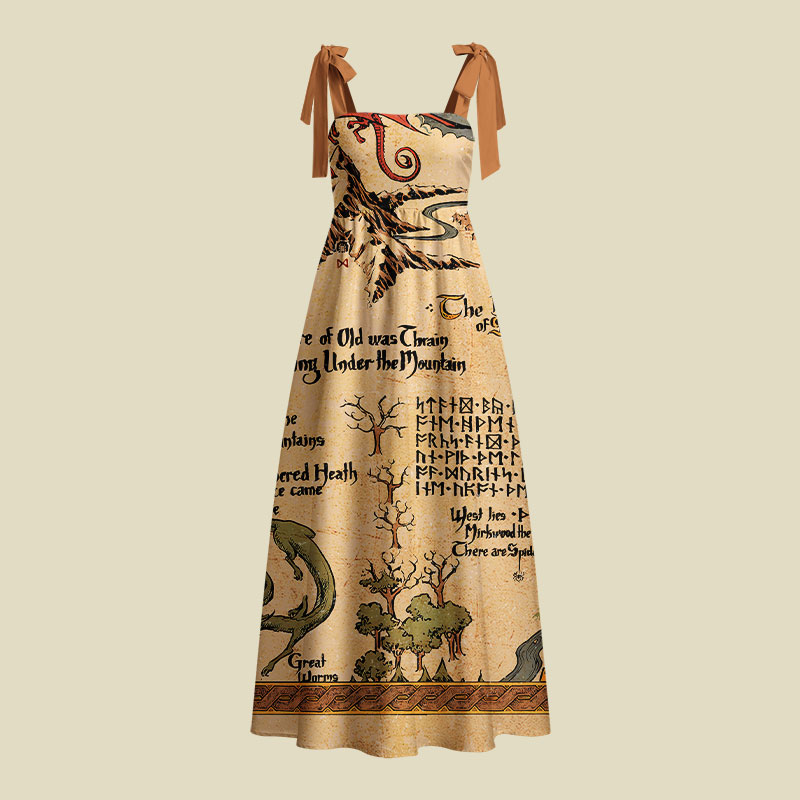 Medieval Science Fiction Map Playful Maxi Dress