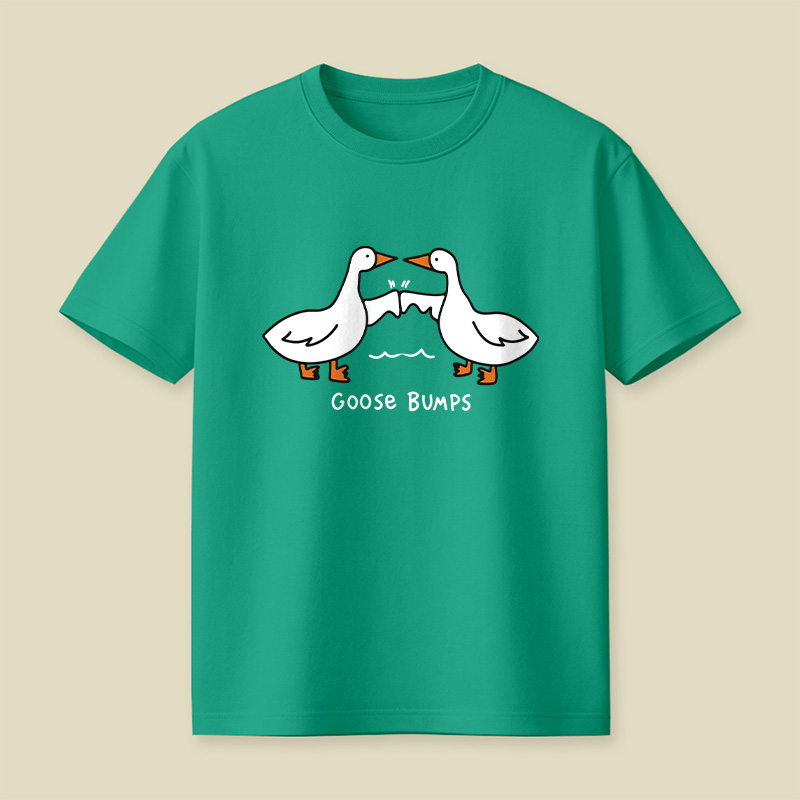 Goosebumps Geese Pun Simple Line Art Playful T-Shirt
