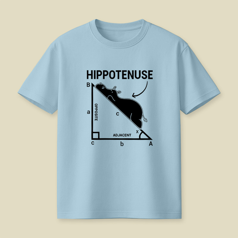 Hippotenuse Hippo Math Pun Playful T-Shirt