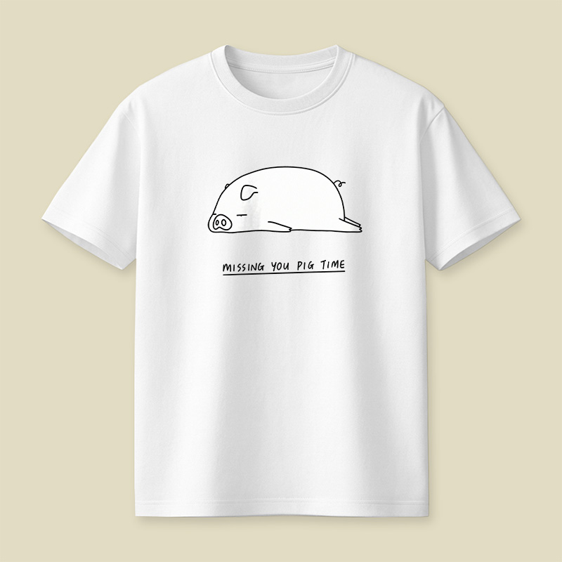 Sleepy Pig Missing You Pun Playful T-Shirt