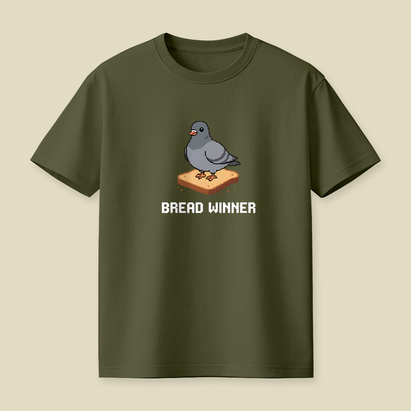 Pixel Art Pigeon On Bread Playful T-Shirt
