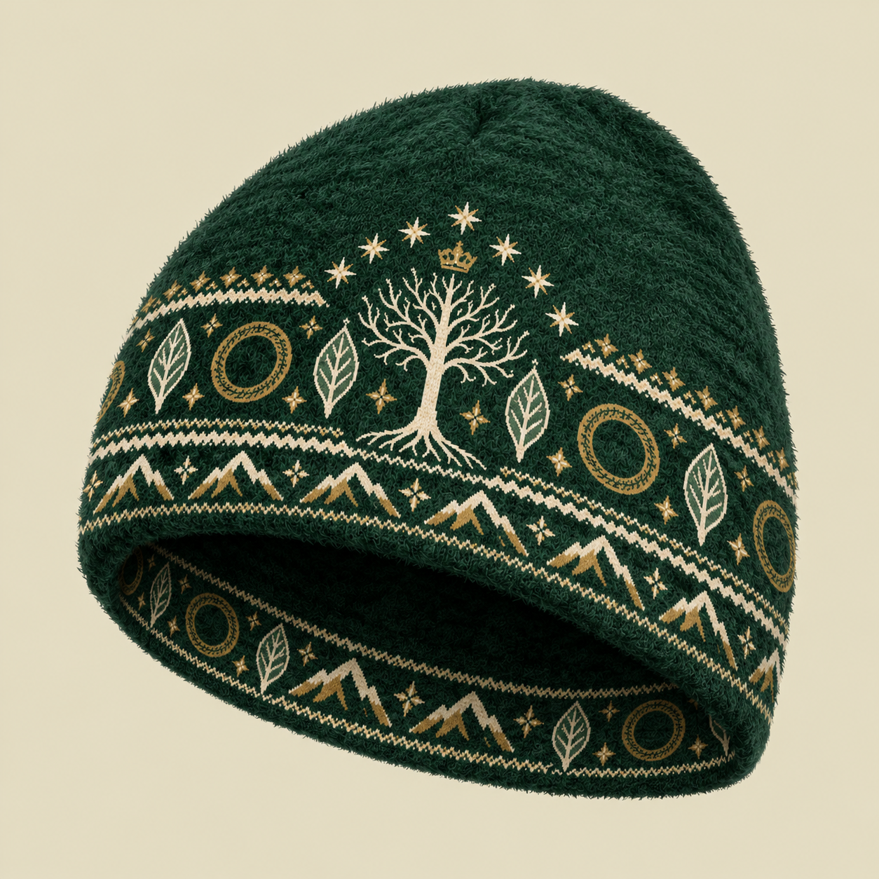 Retro Forest Sci-fi Fuzzy Beanie