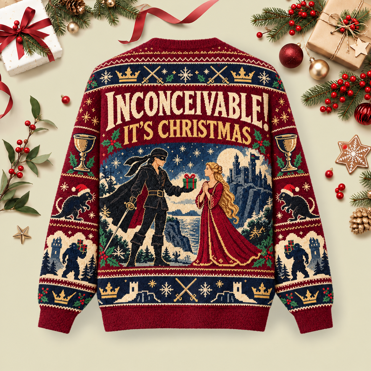 Inconceivable Christmas Ugly Christmas Fluffy Sweatershirt