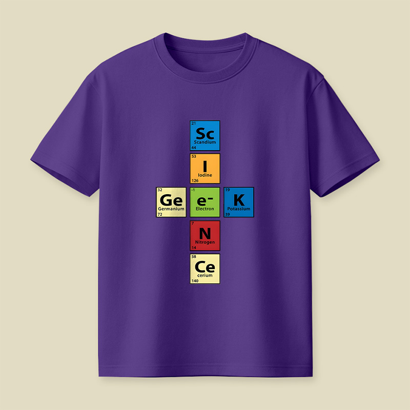 Scigeek Nerd Periodic Table Playful T-Shirt