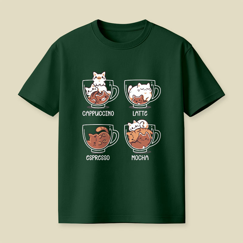 Cat Coffee Guide Playful T-Shirt