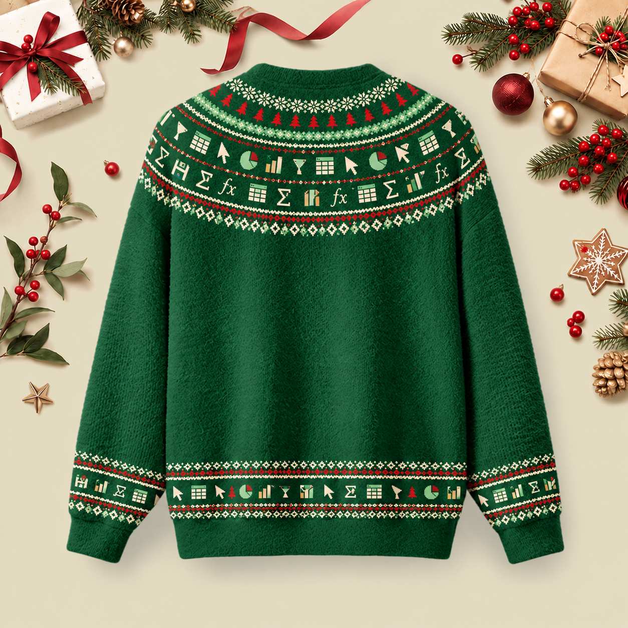 Excel Spreadsheet Analyst Ugly Christmas Fluffy Sweatershirt