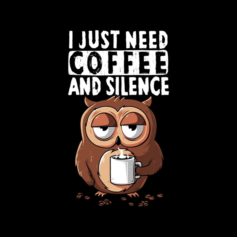 Coffee and Silence Playful T-Shirt