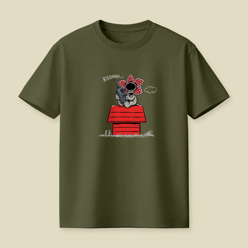 Demogorgon On Doghouse Stranger Things Playful T-Shirt
