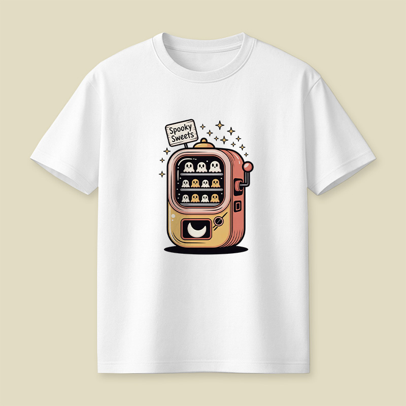 Vending Machine Spooky Sweets Ghost Playful T-Shirt