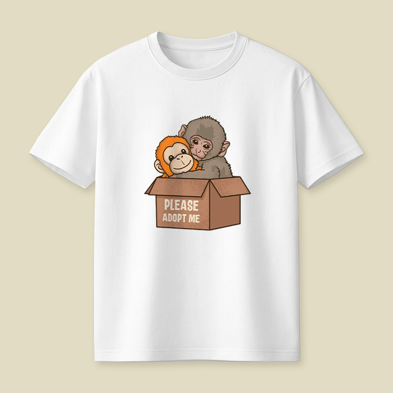 Please Adopt Me Monkey Playful T-Shirt