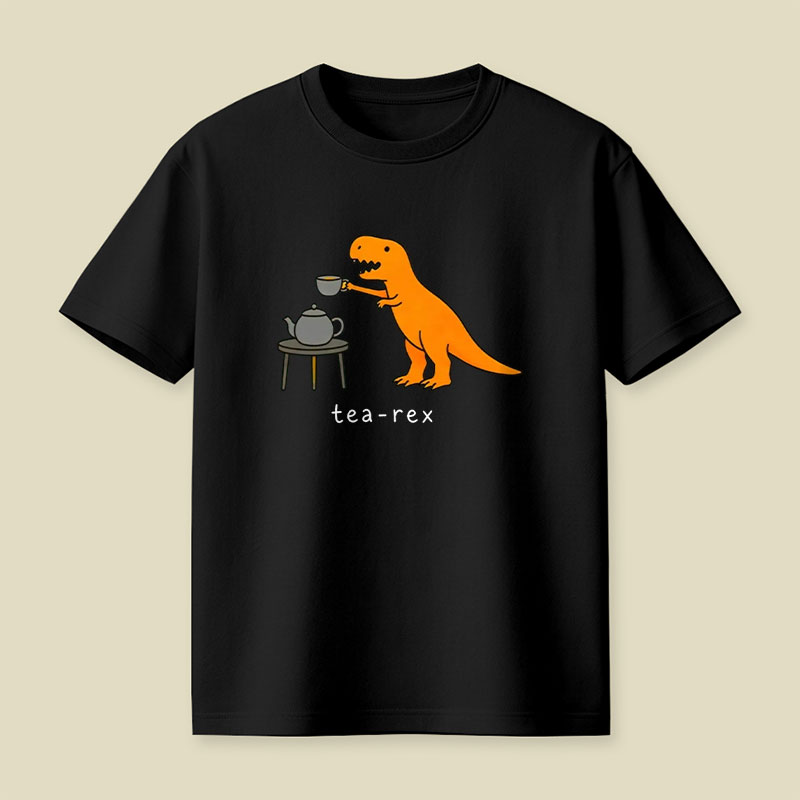 Tea-Rex Funny Cartoon Playful T-Shirt