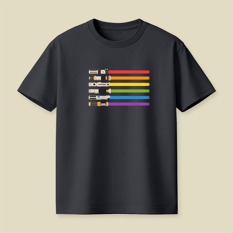 Lightsaber Rainbow Playful T-Shirt