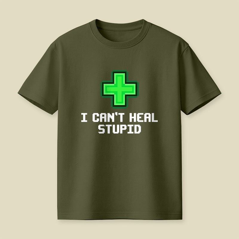 Green Pixel Health Cross Playful T-Shirt