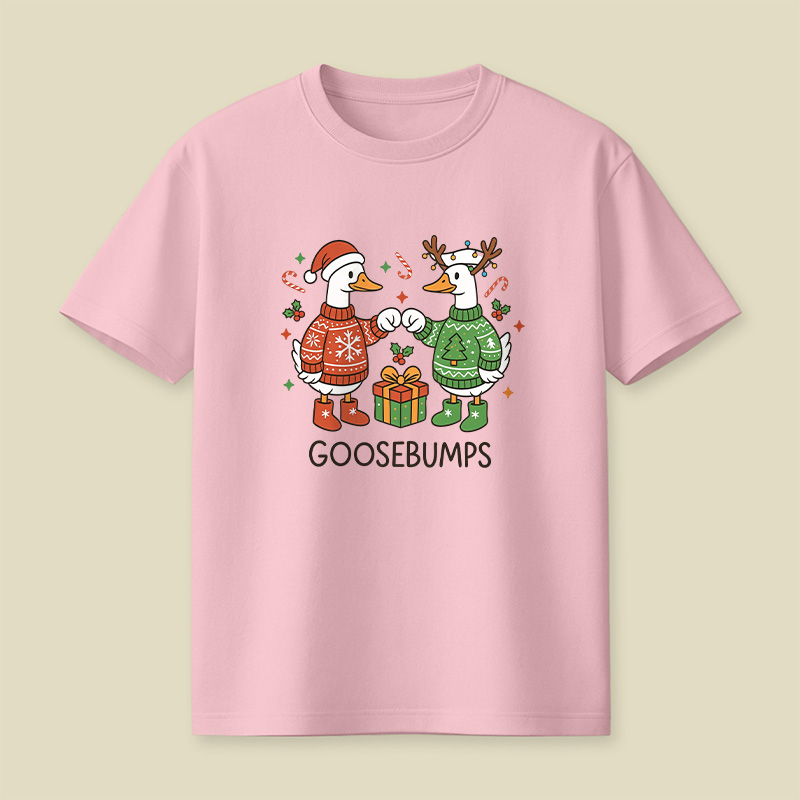 Goosebumps Geese Pun Christmas Playful T-Shirt