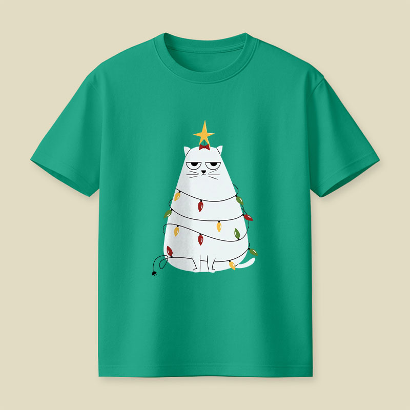 Grumpy Christmas Cat Playful T-Shirt