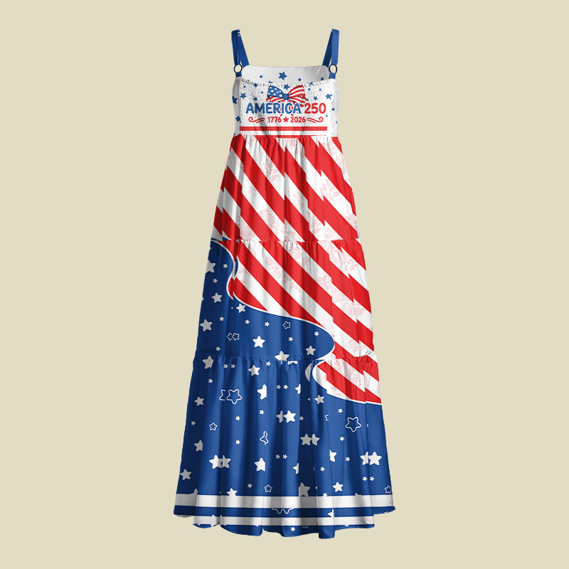 America 250 Patriotic Playful Maxi Dress