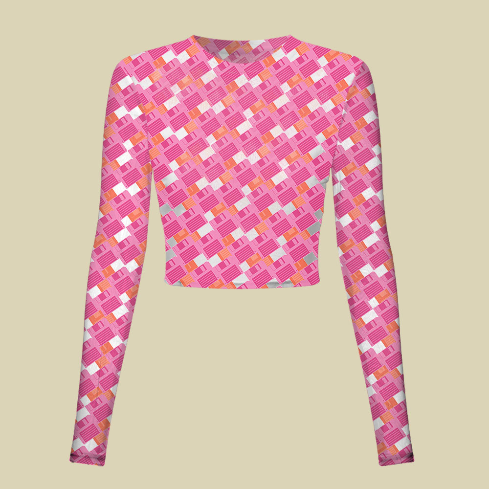 Floppy Disk Vintage Slim Fit Mesh Top