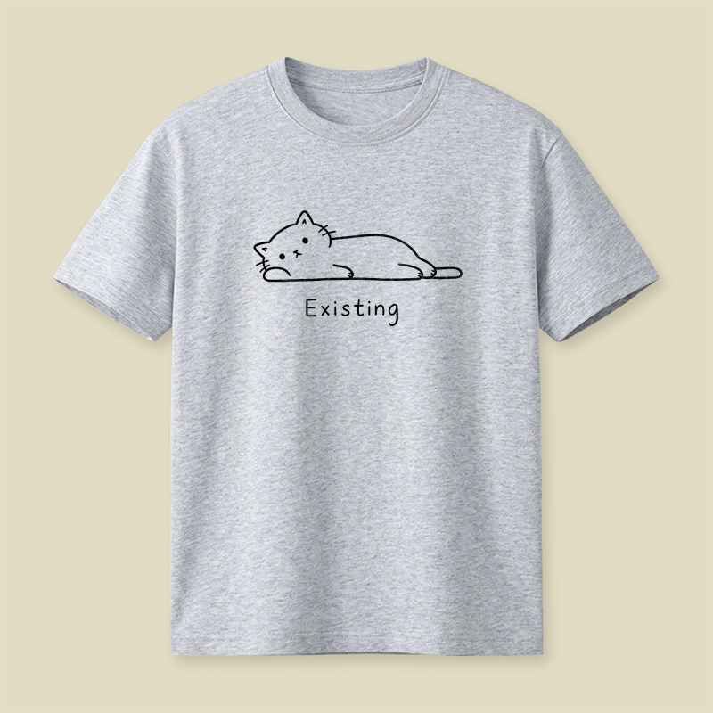 Just Existing Lazy Cat Playful T-Shirt