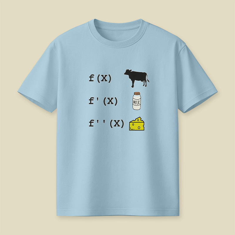 Calculus Derivative Cow Math Pun Playful T-Shirt