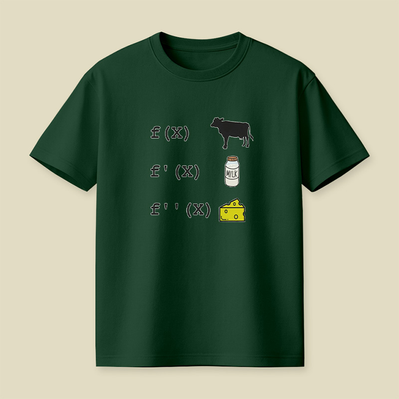 Calculus Derivative Cow Math Pun Playful T-Shirt