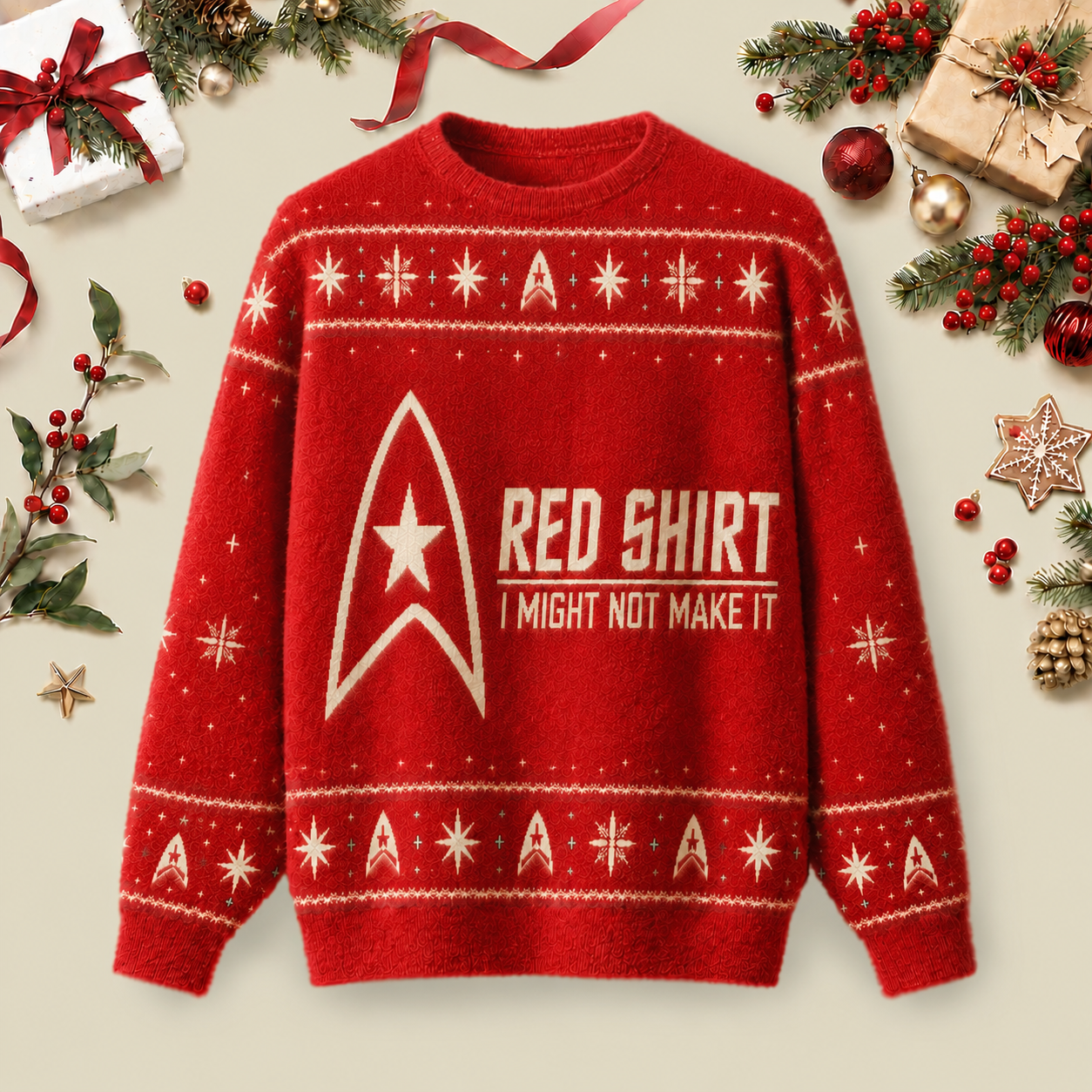 Retro Uniform Funny Quote Ugly Christmas Fluffy Sweatershirt